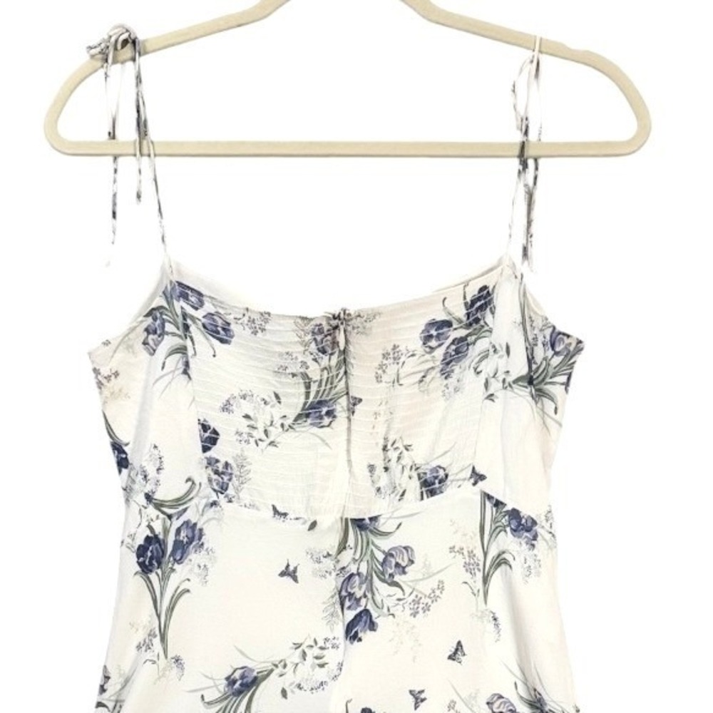 Reformation‎ Emmie Midi Dress 6 8 10 White Blue Floral Wedding Guest Cottagecore - Picture 5 of 8